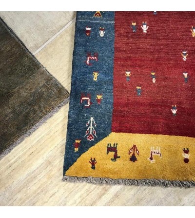 Alfombra étnica moderna persa cuadro detalle