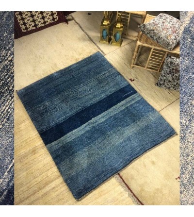 Alfombra étnica moderna persa rayas azul producto