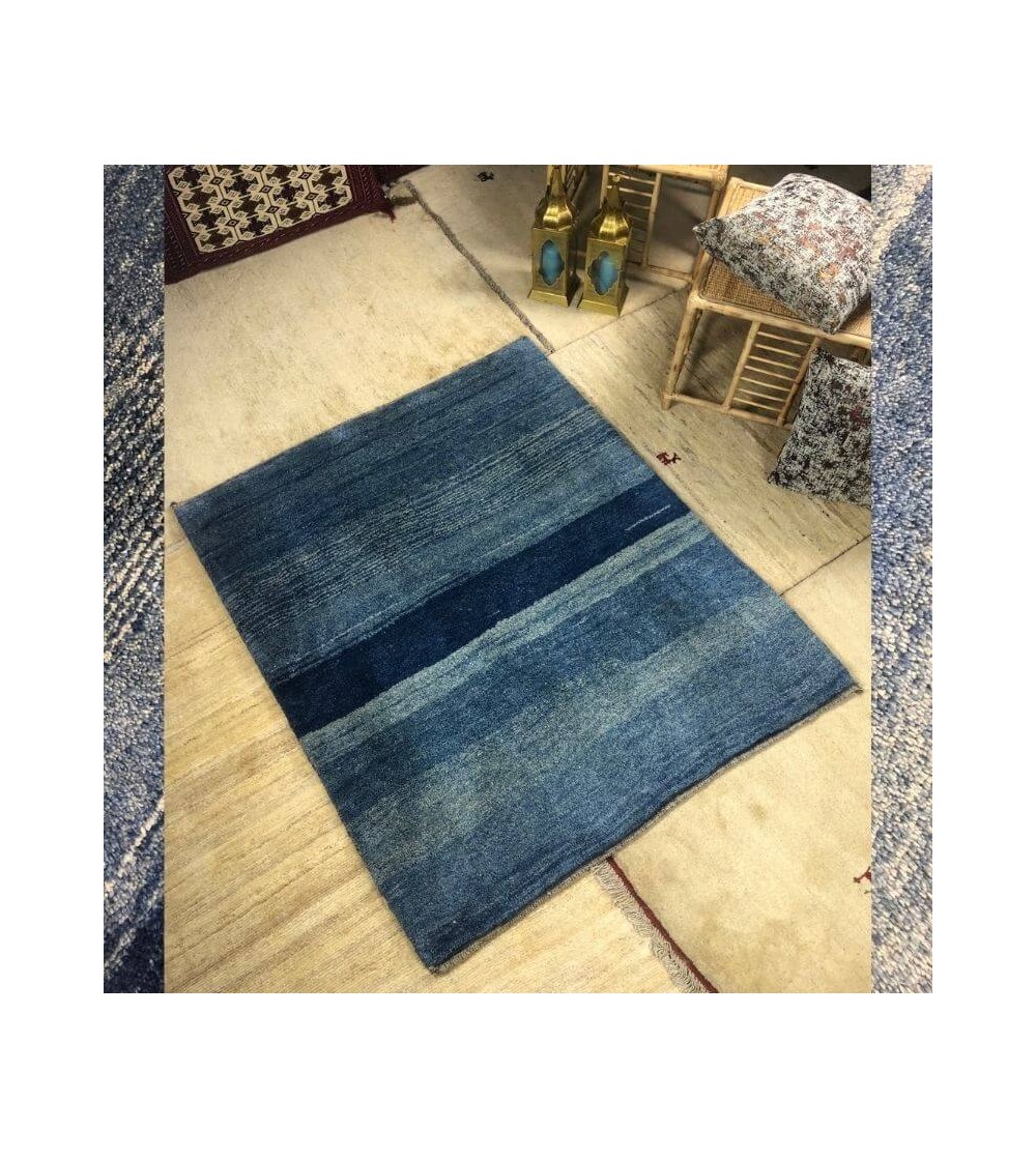 Alfombra étnica moderna persa rayas azul producto