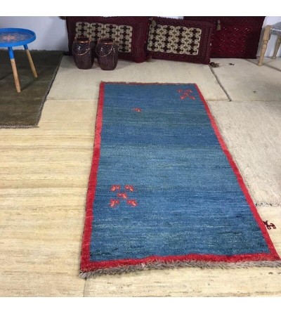 Alfombra étnica moderna persa cenefa  azul y roja producto