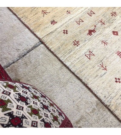 Alfombra étnica moderna natural premium detalle