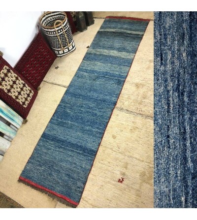 Alfombra étnica moderna rayas azul premium producto