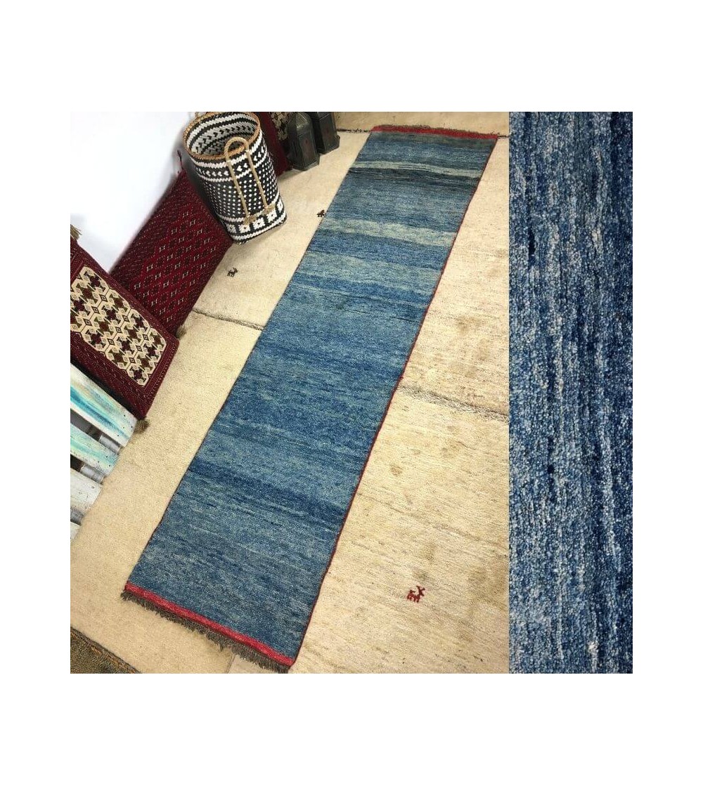 Alfombra étnica moderna rayas azul premium producto