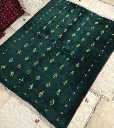 Alfombra premium persa moderna verde frontal